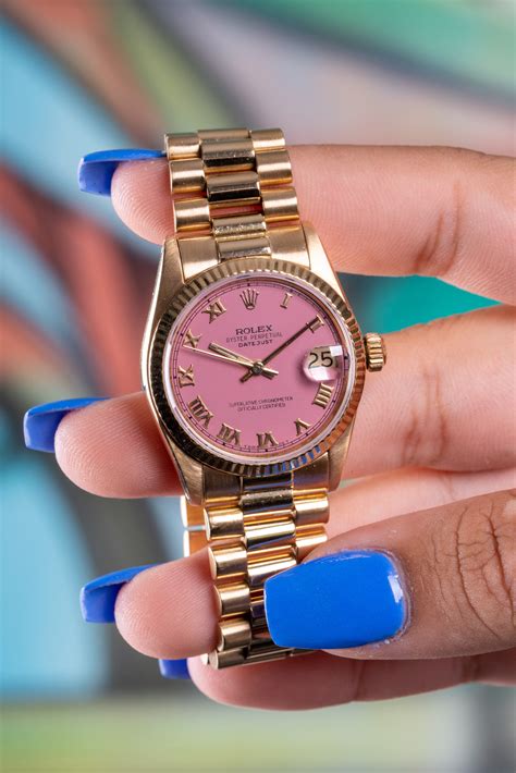 pink rolex watch